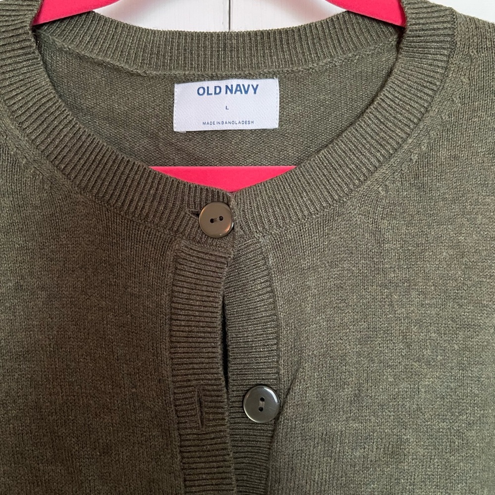 Old Navy Solid Green Cardigan - image 2
